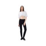 LOFT Kadın Yüksek Bel Slim Fit Jean Pantolon, Black Wash, 30-30