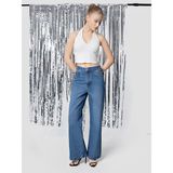 Loft Long Wide Leg Regular Fit Bayan Pantolon - 26 - Mavi