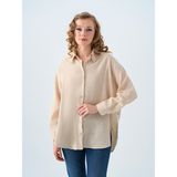 Loft Loose Fit Kadın Gömlek U.kol - Bej - XS