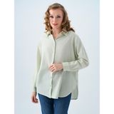 Loft Loose Fit Kadın Gömlek U.kol - Mint Yeşili