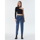 Loft Mom Regular Fit Bayan Pantolon - 25 - Mavi