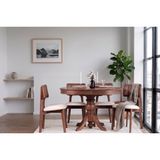 Loft Oval Açılır Masa Takımı, Ceviz Rengi, 80X120