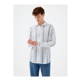 Loft Regular Fit Erkek Gömlek, Uzun Kollu,%100 Pamuk, Beyaz, XL Beden