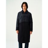 Loft Regular Fit Lacivert Polyester Erkek Kaban Uzun Kol Astarlı Düz Desenli Kalın Model