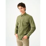 Loft Relax Fit Erkek Gömlek U.kol - 2XL - Yeşil
