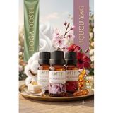 LOFTY 3x Esansiyel Uçucu Yağ Seti, Japon Kirazı Beyaz Sabun Amber Romantik, Aromaterapi Difüzör, 3x10ml, Doğal Saf Yağlar