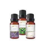 LOFTY Esansiyel Uçucu Yağ Seti, Lavanta,Beyaz Sabun, Anti Stress, Aromaterapi Difüzör, 3x10ml, Doğal Saf Yağlar