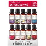 LOFTY Premium 10'lu Yeni Set Uçucu Yağ Buhurdanlık Esansı Oda Kokusu Esansiyel Yağ Buhur Yağı 10Ml
