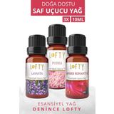 Lofty Pudra, Lavanta, Amber Romantik Uçucu Buhur Yağı Buhurdanlık Esansı Oda Kokusu Esansiyel 10 ml LoftyB10ML25