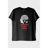 Lofux Ignorance Is Not A Virtue Baskılı Puzzle Siyah Tişört (Xl)