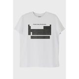 Lofux Periodic Table of the Elements Baskılı Beyaz Tişört - XL