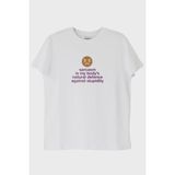 Lofux Sarcasm Is My Body’s Natural Defense Baskılı Beyaz Tişört (Xs)