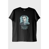 Lofux Science is a Differential Equation Alan Turing Baskılı Tişört - Siyah - XL