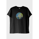 Lofux There Is No Planet B Dünya Resimli Baskılı Siyah Tişört (L)