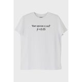 Lofux Your Opinion Is Not P<0.05 Beyaz Tişört - XL