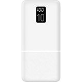 Logia Type-C / 2 USB / 3 Port Çıkış / Output 2.1A LED Ekranlı Slim 10000MAH Powerbank - Beyaz