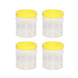 LOGIC CHEMIE Plastik Kavanoz Pet Bidon Saklama Kabı 1 Litre 4 Adet Bal Turşu Salça Kavanozu 1000ml