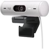 Logitech Brio 500 Full HD Web Kamerası, Otomatik Işık Düzeltmeli, Gösteri Modu, Web Kamerası Gizlilik Kapağı, Yakınlaştırma, USB-C Kablosu, Beyaz