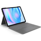 Logitech Combo Touch 11" iPad Air M2 ile Uyumlu Türkçe Klavyeli Tablet Kılıfı - Gri - Siyah - Gri
