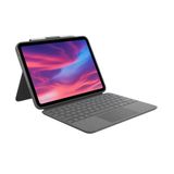 Logitech Combo Touch Dokunmatik Panelli 10. Nesil Ile Uyumlu Klavyeli Kılıf For Ipad 10.9 Inç Gri