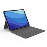 Logitech Combo Touch Klavyeli iPad Kılıfı, Ayrılabilir, Trackpad ve Smart Connector Özellikli, Arka Aydınlatma ve Destek Ayaklı Klavye, iPad Pro 12.9 inç 5. ve 6. Nesil ile Uyumlu, Gri