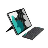 Logitech Flip Folio, İpad Pro 13 İnç (M4) Ve İpad Air 13 İnç (M2 Ve M3) (2024, 2025) İçin Klavye Kılıfı - Saklanabilir Bluetooth Klavyeli Koruyucu Kılıf, Çoklu Cihaz - Grafit - Azerty