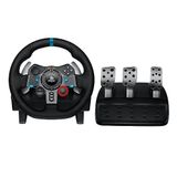 Logitech G 29 Driving Force Oyun Yarış Direksiyonu, İki Motorlu Güç Geri Bildirimi, 900° Direksiyon Alanı, Yarış Direksiyonu, Ayarlanabilir Paslanmaz Çelik Zemin Pedalları, PS4/PS3/PC/Mac - UK Konnektörü, Siyah