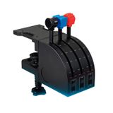 Logitech G Saitek Pro Flight Throttle Quadrant, simülasyon aks vites kolu, uçuş simülatörleri için, LCD ekran, 3 x iki yönlü geçiş şalteri, USB bağlantısı, ayarlanabilir tutucu, PC - siyah