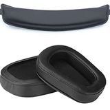 Logitech G633 G933 G935 G635 G933S G633S Uyumlu Kulaklık Pedi ve Süngeri - Siyah Deri Sünger ve Kafa Bandı