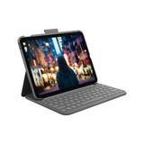 Logitech İpad (10. Nesil) Klavye Kılıfı | Entegre Kablosuz Klavyeli (Grafit) Slim Folio - Fransızca Düzeni