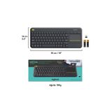 Logitech K400 Plus Touchpad Kablosuz Q Klavye Siyah