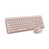 Logitech MK250 Bluetooth Kablosuz Fare ve Klavye Kombinasyonu: Hızlı ve Kolay Bağlantı, Kompakt Kablosuz Klavye, İki Elini Kullanabilen Fare, Dayanıklı Yapı - Windows/MacOS - Gül