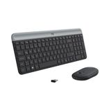 Logitech MK470 Slim Combo Kablosuz Klavye Mouse Seti, 12 FN Kısayolu ile Kompakt Klavye, Sağ Sol Elle Kullanılabilir, 10 m Kullanım Mesafesi, Sessiz, Türkçe Q Klavye,