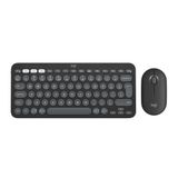 Logitech Pebble 2 Combo, kablosuz klavye ve fare, sessiz ve taşınabilir, ayarlanabilir, Logi-Bolt, Bluetooth, Windows, MacOS, iPadOS, krom, ARA düzeni için Easy-Switch - Grafit