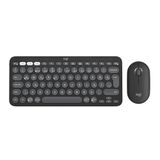 Logitech Pebble 2 Kablosuz Klavye ve Mouse Seti, Sessiz ve Taşınabilir, Özelleştirilebilir, Logi Bolt, Bluetooth, Windows, macOS, iPadOS ve Chrome için Easy-Switch, Türkçe Q Klavye, Siyah