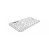 Logitech Pebble Keys 2 K380s, Bluetooth çok cihazlı klavye, kısayollar, şık ve taşınabilir, kolay anahtar, Windows, macOS, iPadOS, Android, ChromeOS, beyaz