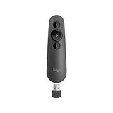 Logitech R500s sunucu, lazer sınıfı 1, Bluetooth ve USB için, evrensel uyumlu, 20 metre menzil, yapılandırılabilir, 12 ay çalışma süresine sahip akıllı pil kullanımı, koyu gri