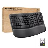 Logitech Wave Keys For Business, Yastıklı Avuç İçi Dayanağına Sahip Kablosuz Ergonomik Klavye, Güvenli Logi Bolt Teknolojisi, Bluetooth, Windows/Mac/Chrome/Linux, Deu Qwertz Düzeni, Grafit