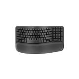 Logitech Wave Keys kablosuz ergonomik klavye, dolgulu bilek desteği, konforlu doğal dokunma, Easy-Switch, Bluetooth, Logi-Bolt alıcısı, Multi-OS, Windows/Mac için