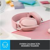 Logitech Zone Vibe 100 Bluetooth Çağrı Merkezi Kulaklığı Pembe Outlet