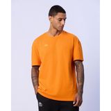 Logo Adam Erkek Koyu Turuncu Oversize Fit Tişört - XL