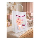 LOGOLU ÇANTAM 18x8x24 Hazır Çift Yön Baskılı Kız Bebek Hediyelik Kraft Çanta 25 Adet (kb2-18x24)