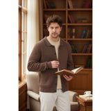 Loix Erkek Kahve Pamuk Karışımlı Selanik Örgü Torba Cepli Triko Hırka Kahve M