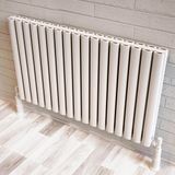 Lojimax Alüminyum Çift Panel Dikey Radyatör Bella Double 500 x 1053 18 Dilim | Dokulu Beyaz | Yüksek Isıl Güç | 5 Yıl Üretici Garantisi