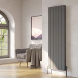 Lojimax Alüminyum Çift Panel Dikey Radyatör Kalsedon Double 600 x 850 9 Dilim | Dokulu Antrasit Gri | Yüksek Isıl Güç | 5 Yıl Üretici Garantisi