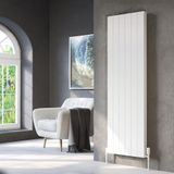 Lojimax Alüminyum Çift Panel Dikey Radyatör Kalsedon Double 600 x 850 9 Dilim | Dokulu Beyaz | Yüksek Isıl Güç | 5 Yıl Üretici Garantisi