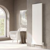 Lojimax Alüminyum Çift Panel Dikey Radyatör Royal Double 600 x 1032 14 Dilim | Dokulu Beyaz | Yüksek Isıl Güç | 5 Yıl Üretici Garantisi