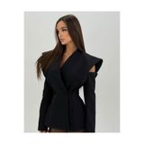 LOKADI Kadın Pencere Detaylı Uzun Kollu Şık Blazer Ceket "Ofis Şıklığı"