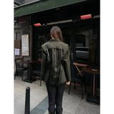 Lokadi Kadın Sırtı Kuşgözü Bağlama Detaylı Blazer Ceket - Haki