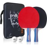 Loki Wang Hao İkili Masa Tenisi Raket Seti + Kılıf + Top Yüksek Performanslı Ahşap Yapı